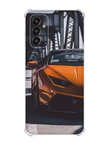 Чохол із потовщеними кутами на Samsung Galaxy M13 4G Авто помаранчеве (принт: 237)