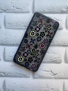 Силіконовий чохол для Meizu M5c :: Матове мереживо. Кольорові дрібні квіти