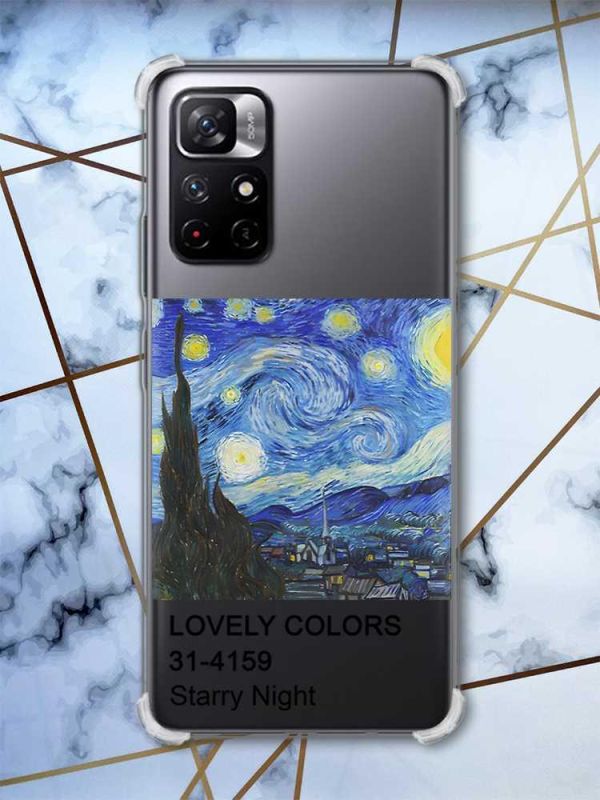 Чохол з потовщеними кутами на Xiaomi Redmi Note 11 5G Зоряна ніч (принт 74)