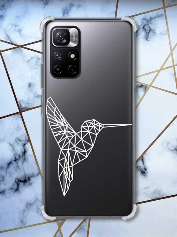 Чохол з потовщеними кутами на Xiaomi Redmi Note 11 5G Колібрі (принт 123)