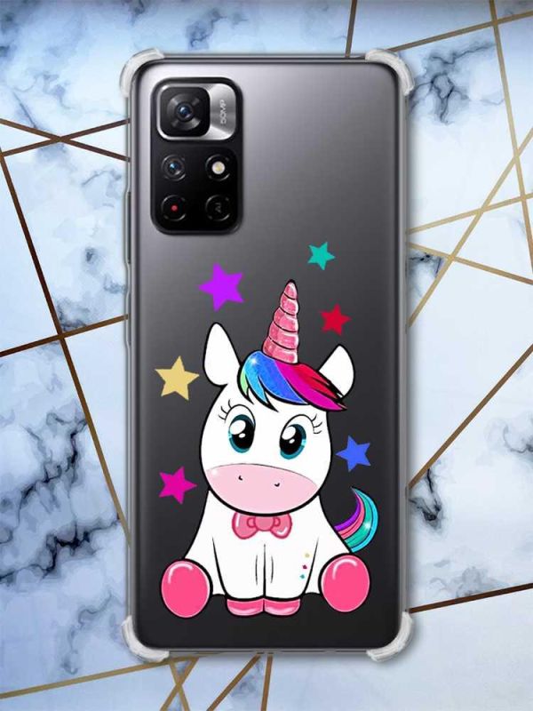 Чохол з потовщеними кутами на Xiaomi Redmi Note 11 5G Єдиноріг (принт 102)