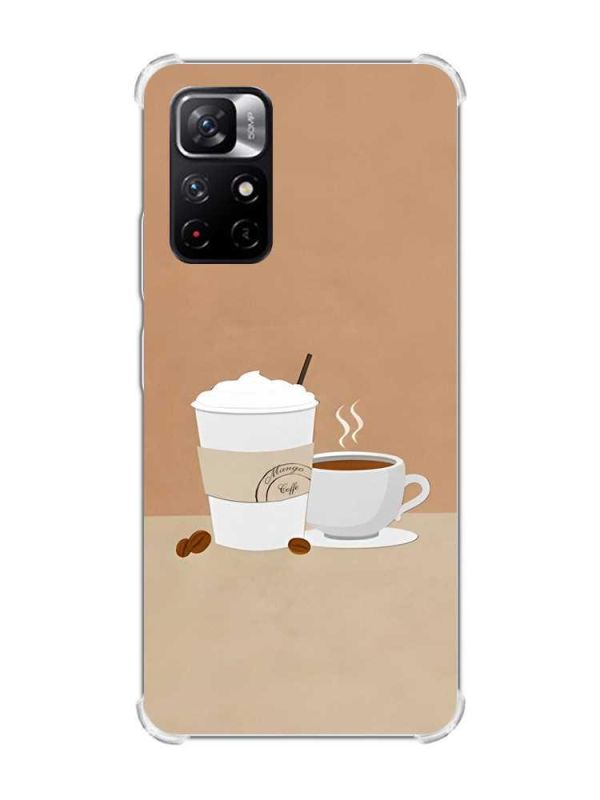Чохол з потовщеними кутами на Xiaomi Redmi Note 11 5G дизайн Кава принт 108