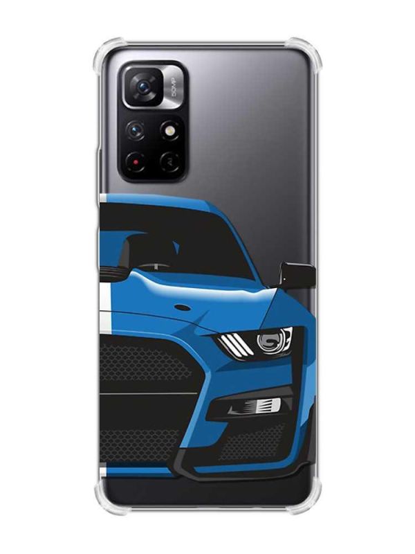Чохол з потовщеними кутами на Xiaomi Redmi Note 11 5G Авто синє (принт 229)