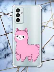 Чохол із потовщеними кутами на Samsung Galaxy M13 4G Лама рожева (принт 100)