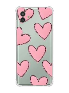 Чохол з потовщеними кутами на Samsung Galaxy M13 5G Сердечка рожеві (принт 78)