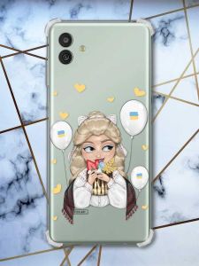 Чохол з потовщеними кутами на Samsung Galaxy M13 5G Українка з солодощами (принт 175)