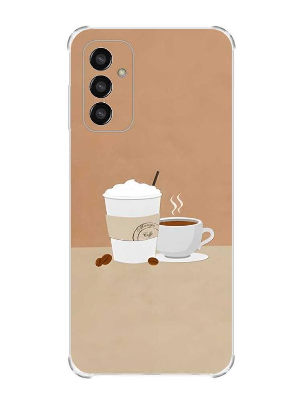 Чохол із потовщеними кутами на Samsung Galaxy M13 4G дизайн Кава принт 108