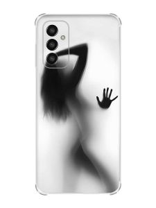 Чохол із потовщеними кутами на Samsung Galaxy M13 4G рельєфний дизайн Силует дівчини принт 66