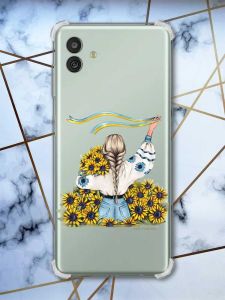 Чохол з потовщеними кутами на Samsung Galaxy M13 5G Дівчина зі стрічкою (принт 25)