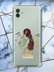 Чохол з потовщеними кутами на Samsung Galaxy M13 5G Дівчина з ластівками (принт 16)