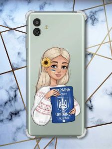 Чохол з потовщеними кутами на Samsung Galaxy M13 5G Дівчина з паспортом (принт 13)