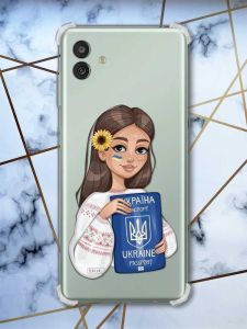 Чохол з потовщеними кутами на Samsung Galaxy M13 5G Дівчина з паспортом (принт 12)