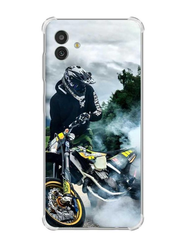 Чохол з потовщеними кутами на Samsung Galaxy M13 5G рельєфний дизайн Мото драйв принт 68