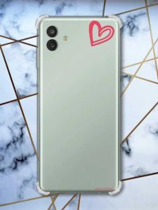 Чохол з потовщеними кутами на Samsung Galaxy M13 5G рельєфний дизайн Сердечко червоне принт 46