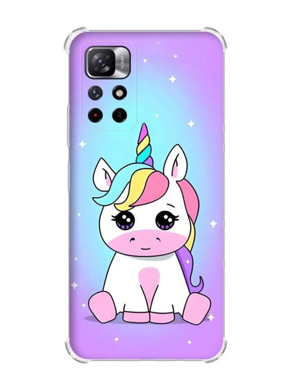 Чохол з потовщеними кутами на Xiaomi Redmi Note 11 4G дизайн Єдиноріг принт 103