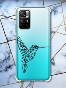Чохол з потовщеними кутами на Xiaomi Redmi Note 11 4G Колібрі принт 122
