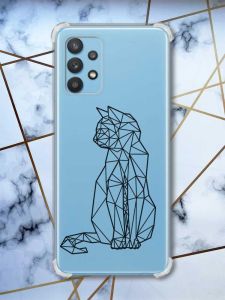 Чохол з потовщеними кутами на Samsung Galaxy A32 Котик принт 124