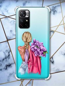Чохол з потовщеними кутами на Xiaomi Redmi Note 11 4G Дівчина з бузком (принт 7)