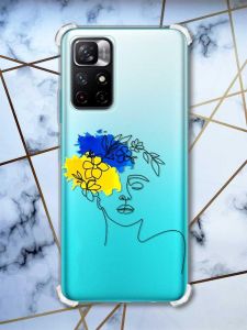 Чохол з потовщеними кутами на Xiaomi Redmi Note 11 4G патріотичний дизайн Українка Арт принт 3