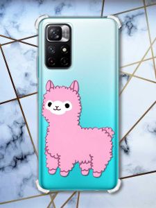 Чохол з потовщеними кутами на Xiaomi Redmi Note 11 4G :: Лама рожева (принт 100)