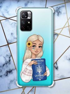 Чохол з потовщеними кутами на Xiaomi Redmi Note 11 4G Дівчина з паспортом (принт 13)