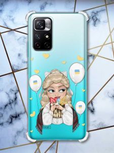 Чохол з потовщеними кутами на Xiaomi Redmi Note 11 4G Українка з солодощами (принт 175)