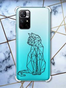 Чохол з потовщеними кутами на Xiaomi Redmi Note 11 4G Котик принт 124