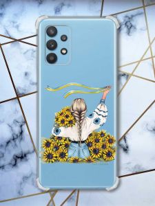 Чохол з потовщеними кутами на Samsung Galaxy A32 Дівчина зі стрічкою (принт 25)