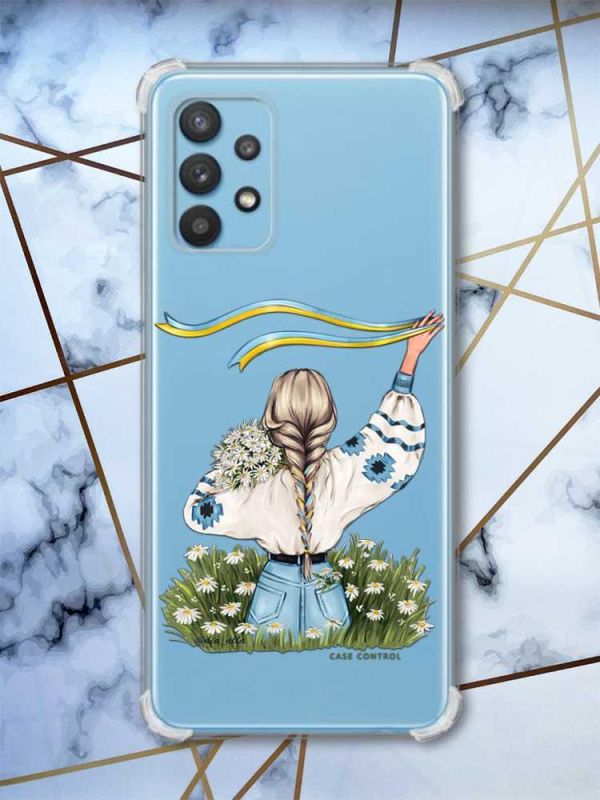Чохол з потовщеними кутами на Samsung Galaxy A32 Дівчина зі стрічкою (принт 17)