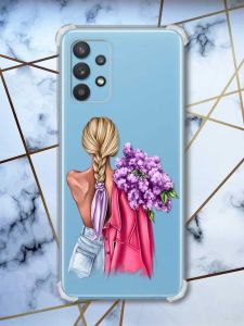 Чохол з потовщеними кутами на Samsung Galaxy A32 Дівчина з бузком (принт 7)