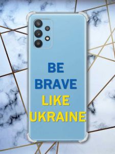 Чохол з потовщеними кутами на Samsung Galaxy A32 Сміливість (патріотичний принт 5)