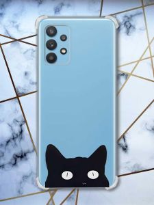 Чохол з потовщеними кутами на Samsung Galaxy A32 дизайн Котик принт 119