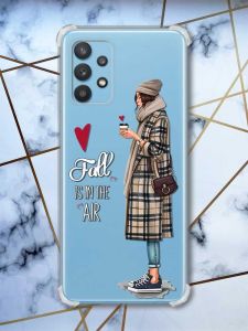 Чохол з потовщеними кутами на Samsung Galaxy A32 Дівчина з кавою (принт 59)