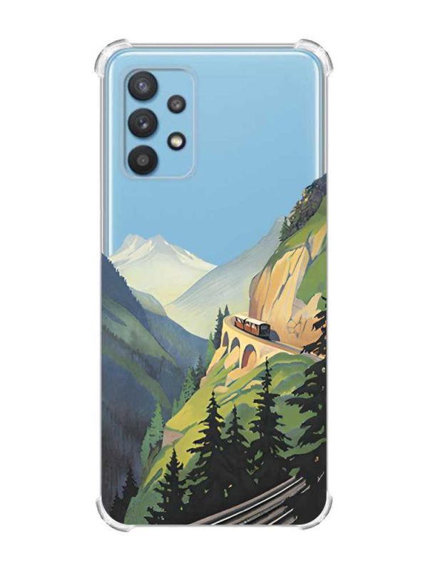 Чохол з потовщеними кутами на Samsung Galaxy A32 рельєфний дизайн Гори принт: 87