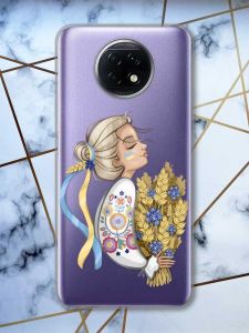 Прозорий чохол на Xiaomi Redmi Note 9T/Redmi Note 9 5G Українка з колосками (принт: 173)