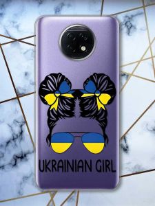 Прозорий чохол на Xiaomi Redmi Note 9T/Redmi Note 9 5G Українська дівчина (принт: 113)
