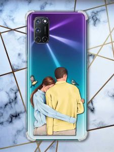 Прозорий чохол з малюнком на Oppo A52/A72/A92 Українська пара (принт: 14)