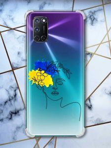 Прозорий чохол з малюнком на Oppo A52/A72/A92 патріотичний дизайн Українка Арт принт 3