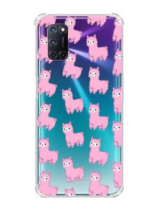Прозорий чохол з малюнком на Oppo A52/A72/A92 Лами рожеві (принт: 101)