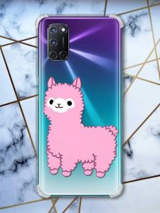 Прозорий чохол з малюнком на Oppo A52/A72/A92 :: Лама рожева (принт: 100)