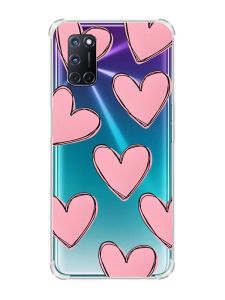 Прозорий чохол з малюнком на Oppo A52/A72/A92 Сердечка рожеві (принт:: 78)
