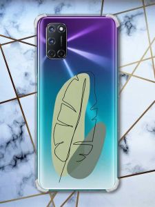 Прозорий чохол з малюнком на Oppo A52/A72/A92 рельєфний дизайн Листочок принт:: 65