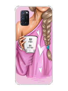 Чохол з малюнком на Oppo A52/A72/A92 :: Дівчина з кавою (принт 58)