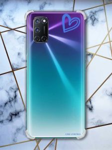 Прозорий чохол з малюнком на Oppo A52/A72/A92 рельєфний дизайн Сердечко синє принт:: 48