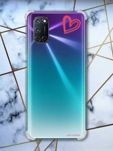 Прозорий чохол з малюнком на Oppo A52/A72/A92 рельєфний дизайн Сердечко червоне принт:: 46