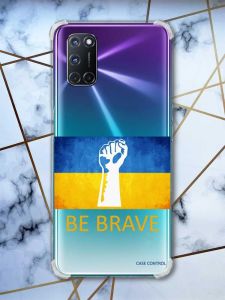Прозорий чохол з малюнком на Oppo A52/A72/A92 патріотичний дизайн Мужність Україна принт:: 42