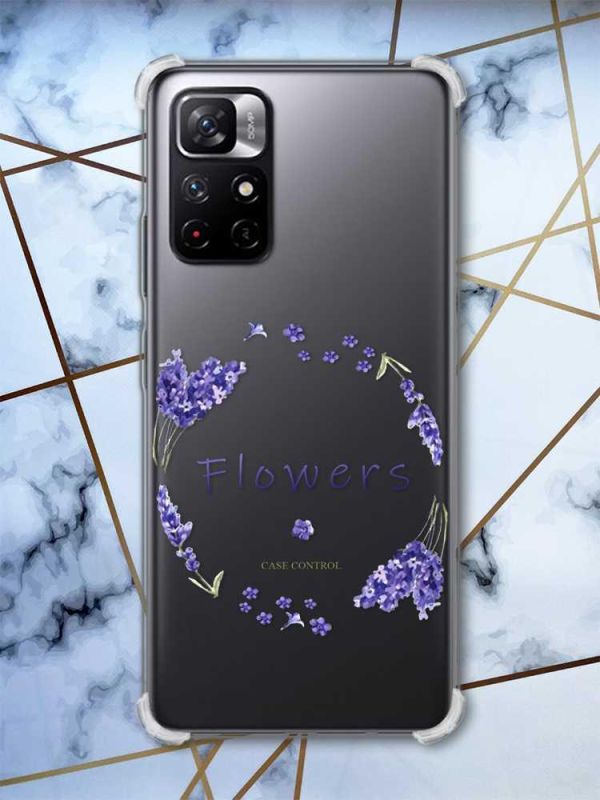 Чохол з потовщеними кутами на Xiaomi Redmi Note 11 5G Лавандовий віночок (принт: 19)