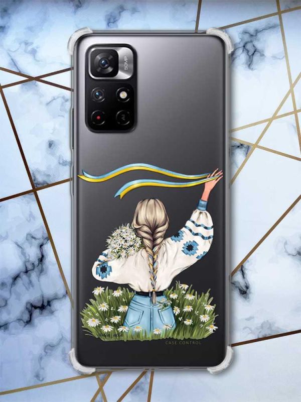 Чохол з потовщеними кутами на Xiaomi Redmi Note 11 5G Дівчина зі стрічкою (принт: 17)