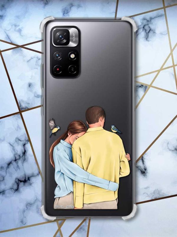Чохол з потовщеними кутами на Xiaomi Redmi Note 11 5G Українська пара (принт: 14)