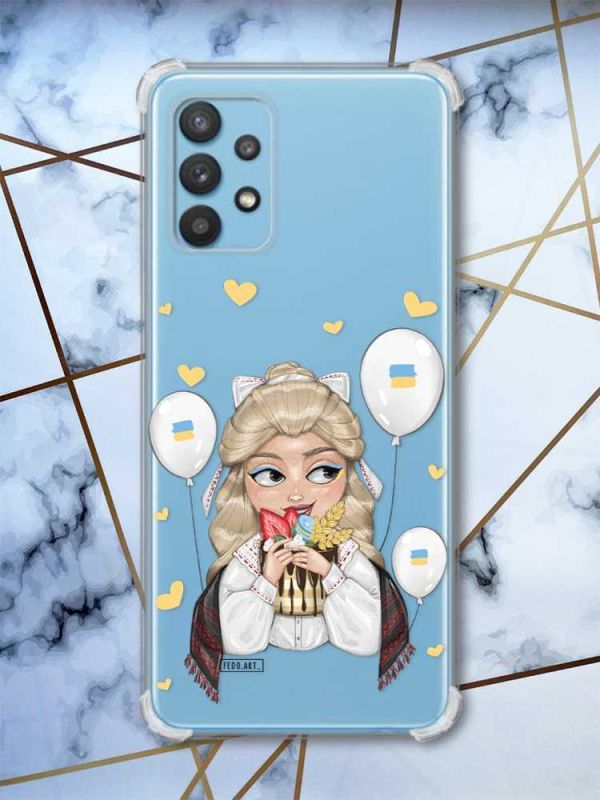 Чохол з потовщеними кутами на Samsung Galaxy A32 Українка з солодощами (принт: 175)